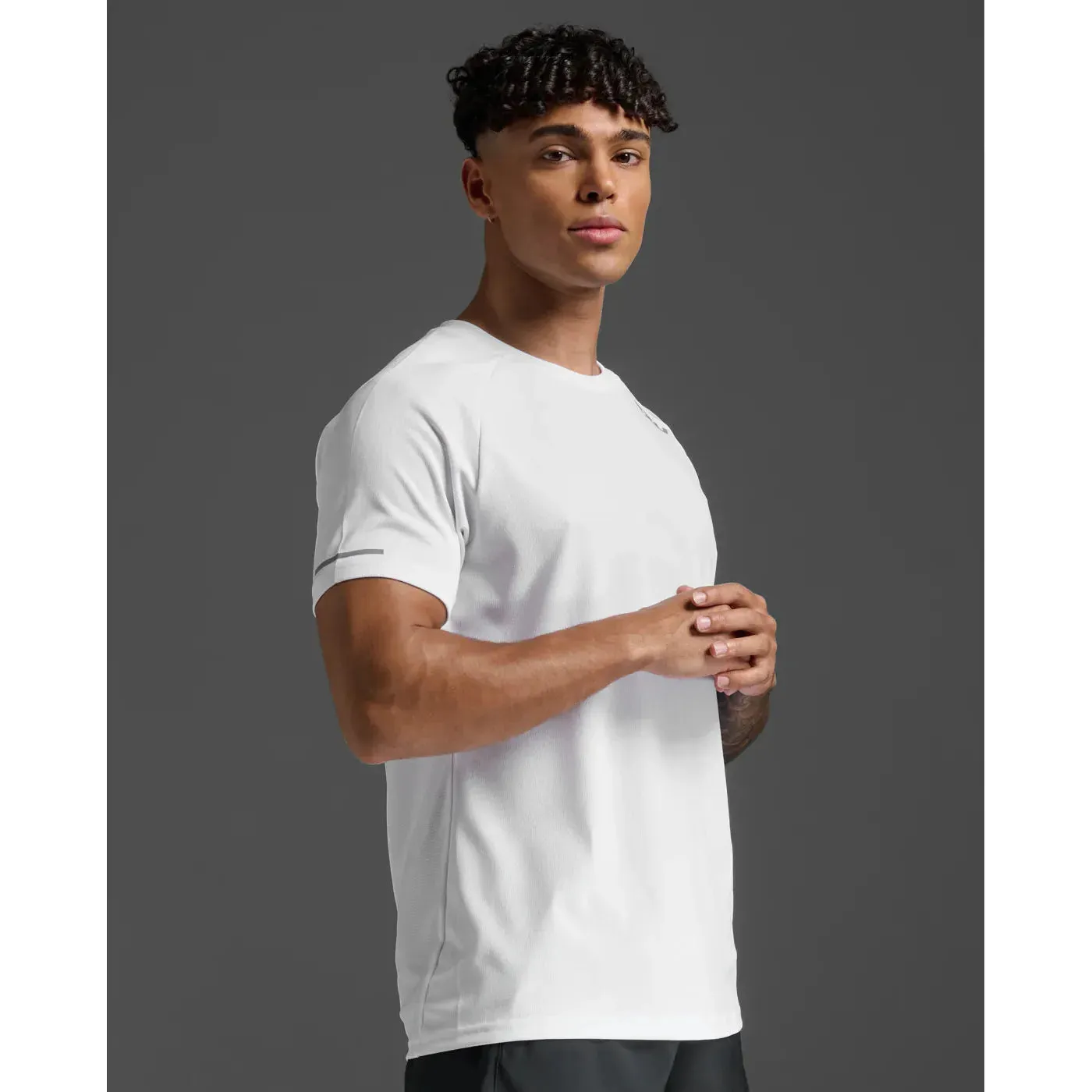 2XU Men's Aero Tee - White/Silver Reflective