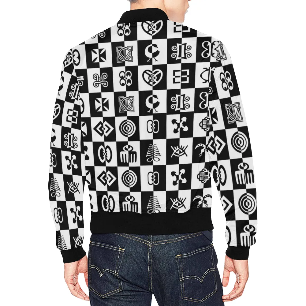 Adinkra CheccMate  Bomber Jacket for Men