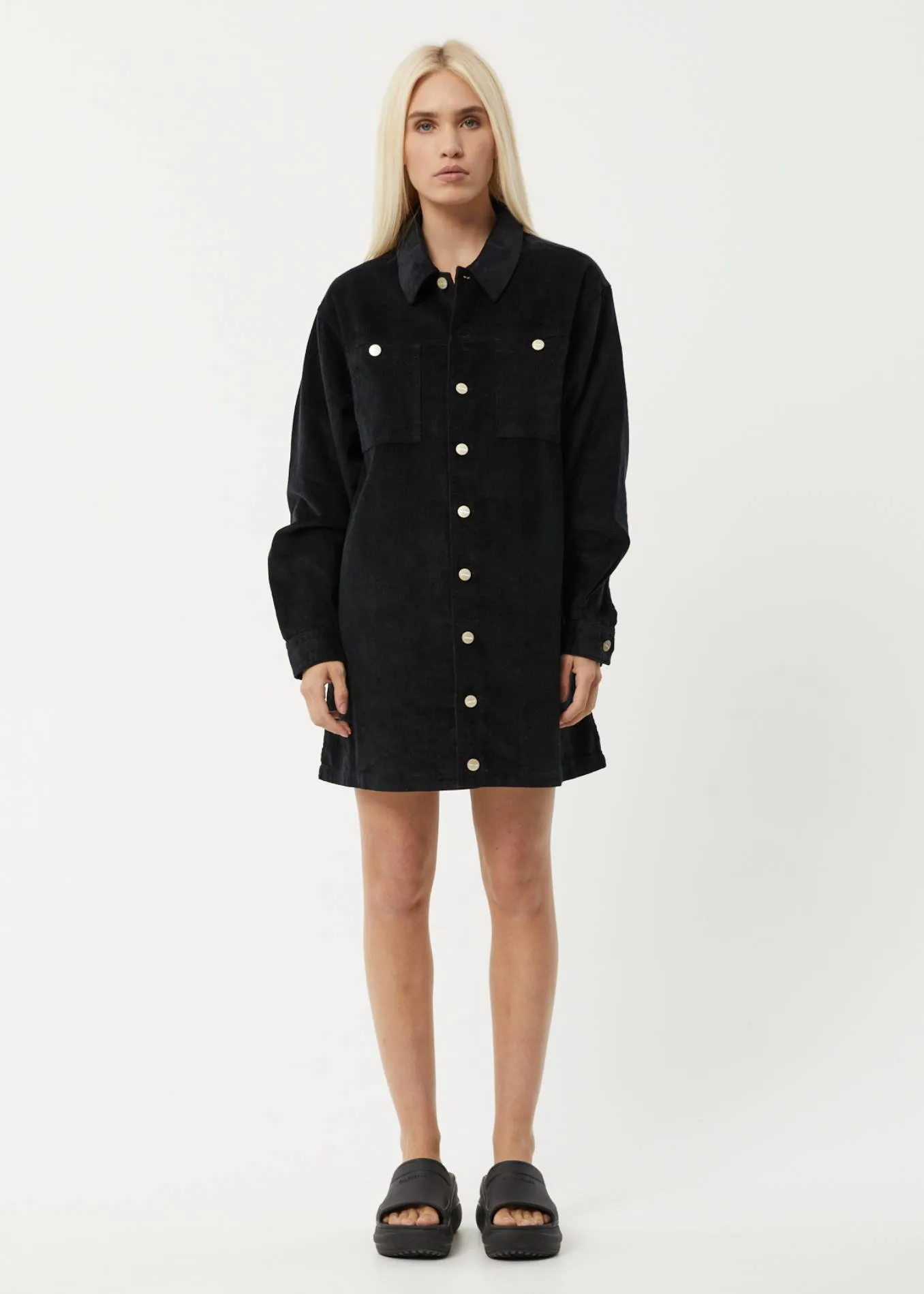 AFENDS Womens Tori - Corduroy Dress - Black