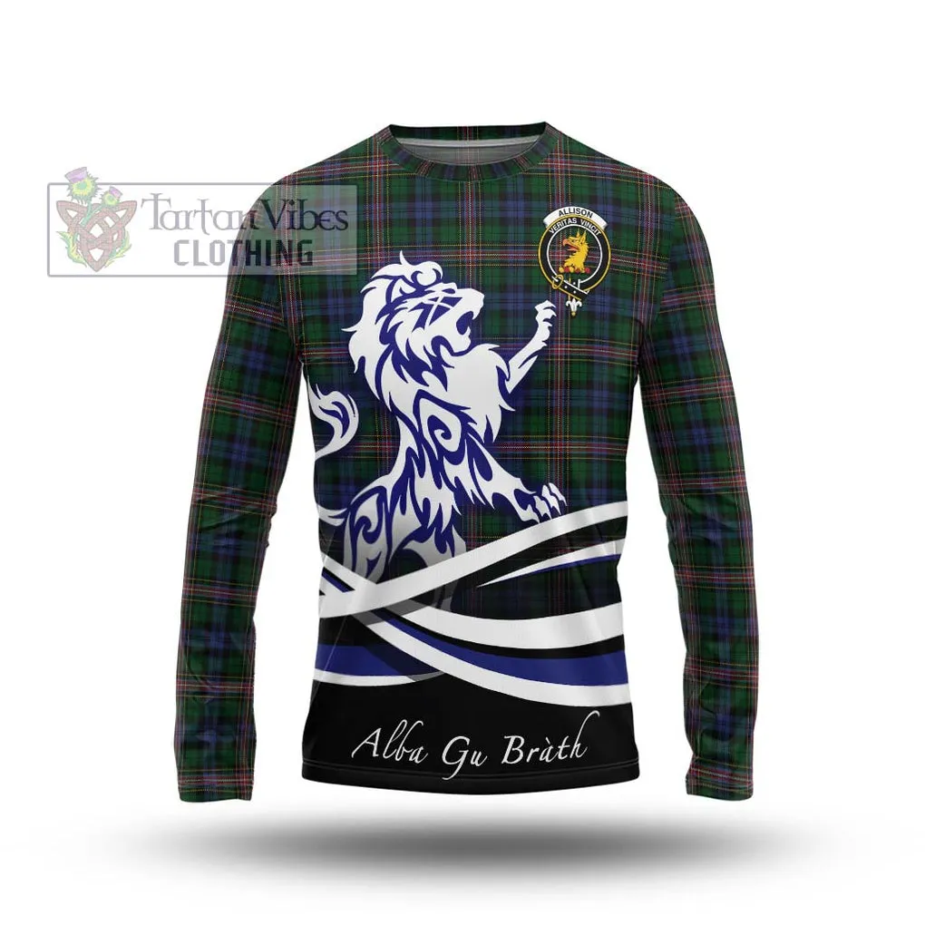 Allison Tartan Long Sleeve T-Shirt with Alba Gu Brath Regal Lion Emblem