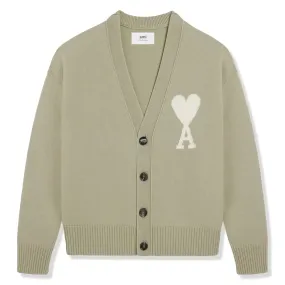 Ami Paris Ami De Coeur Green Cardigan