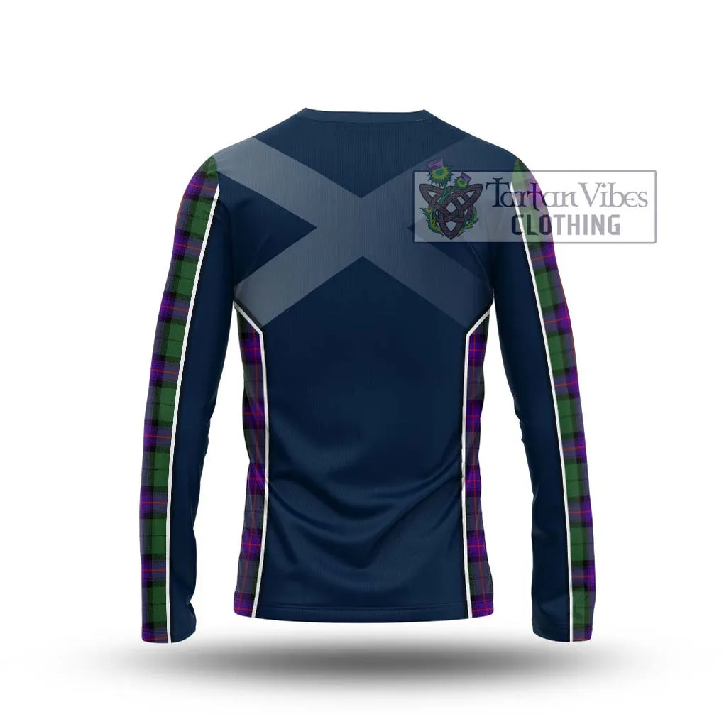 Armstrong Modern Tartan Long Sleeve T-Shirt with Family Crest and Lion Rampant Vibes Sport Style