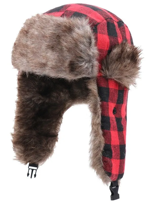 Ashore Shop Lumber Style Warm Winter Hat with Fur Style lining