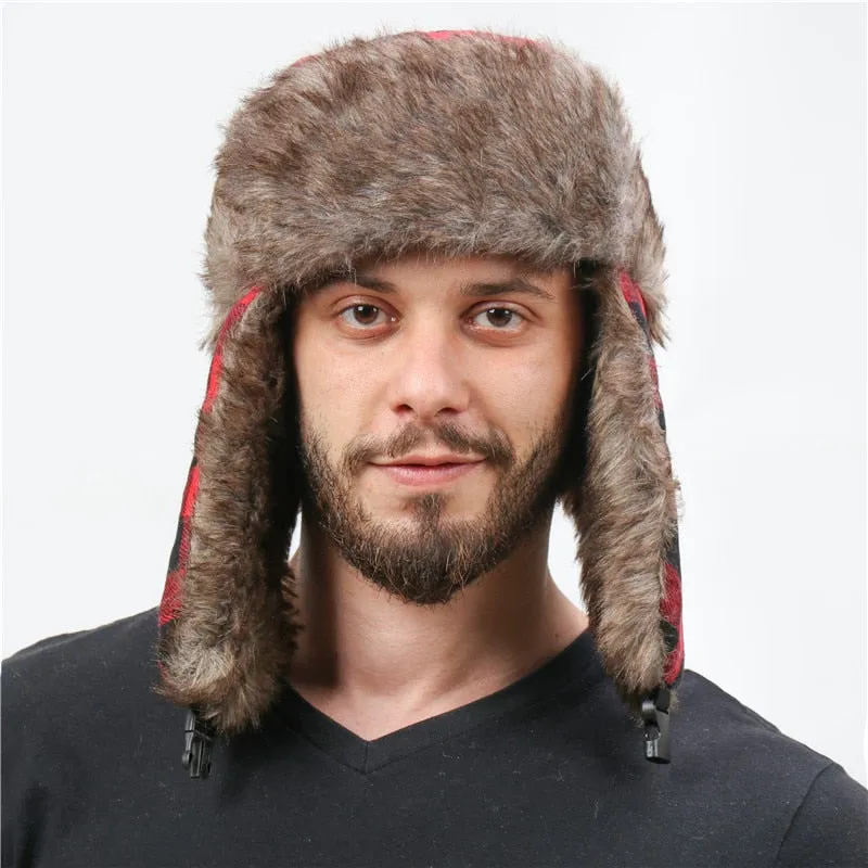 Ashore Shop Lumber Style Warm Winter Hat with Fur Style lining