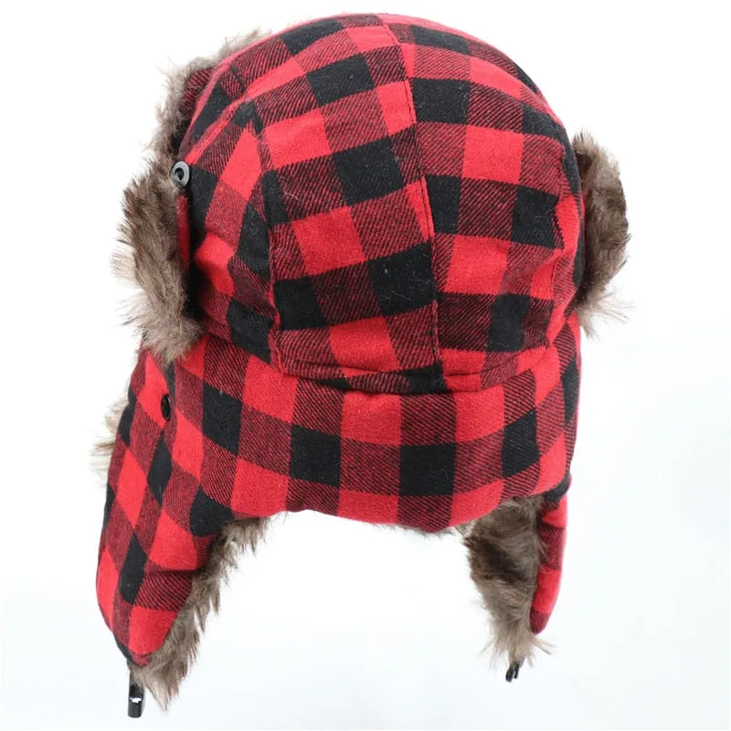 Ashore Shop Lumber Style Warm Winter Hat with Fur Style lining