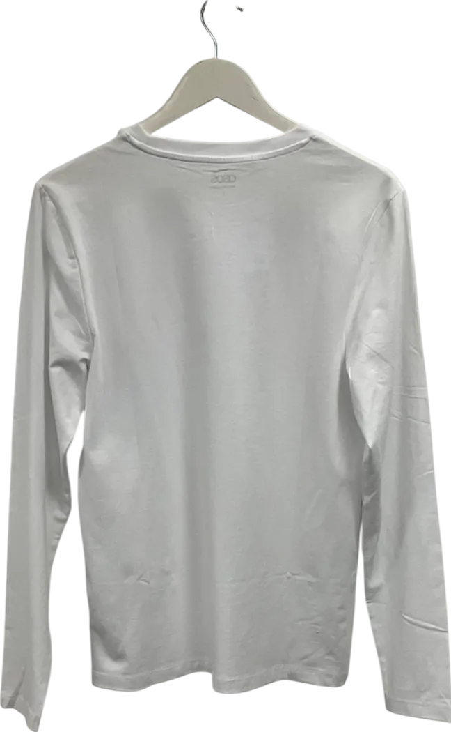 ASOS White Long Sleeve Crew Neck T-shirt UK L