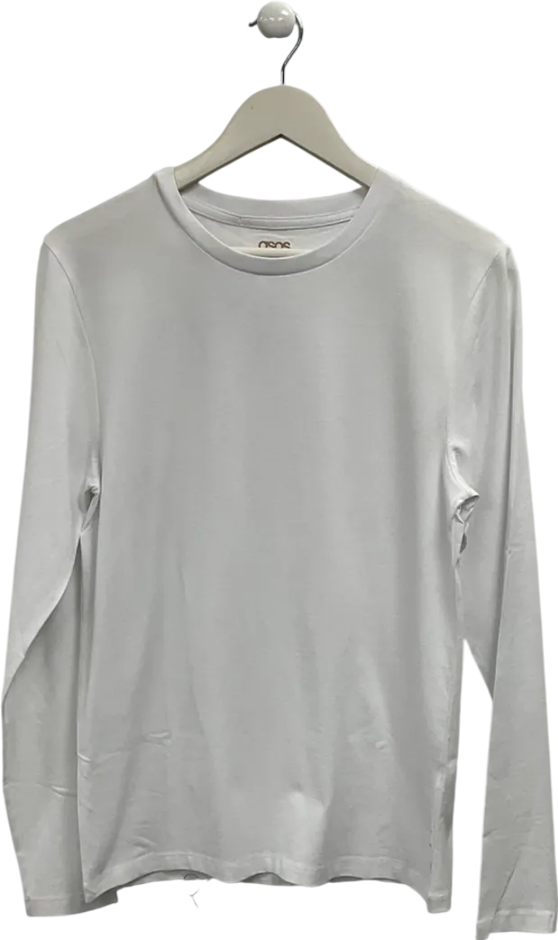 ASOS White Long Sleeve Crew Neck T-shirt UK L