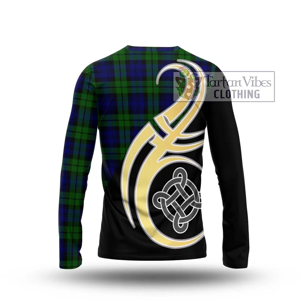 Bannatyne Tartan Long Sleeve T-Shirt with Family Crest and Celtic Symbol Style