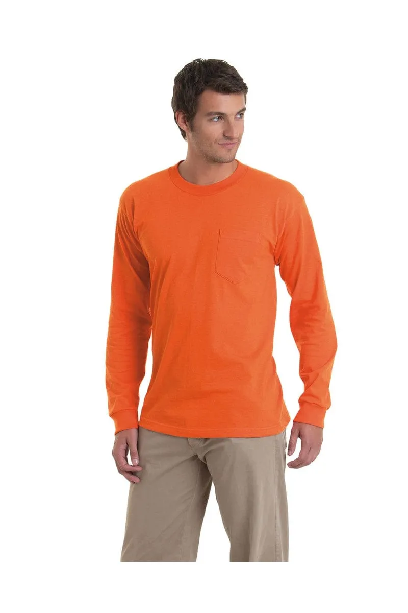 Bayside BA8100: Adult 6.1 oz., 100% Cotton Long Sleeve Pocket T-Shirt, Basic Colors