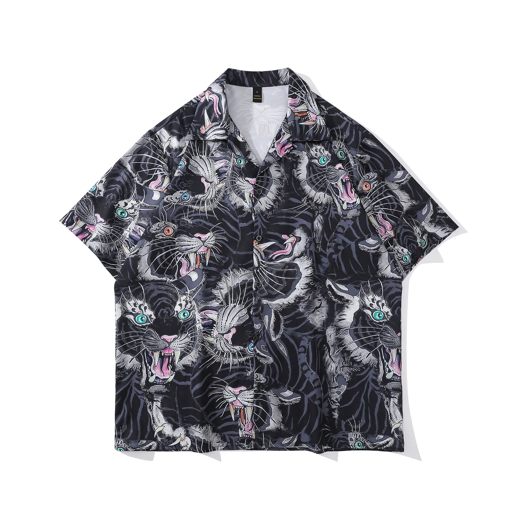 Black Tiger Print Shirt