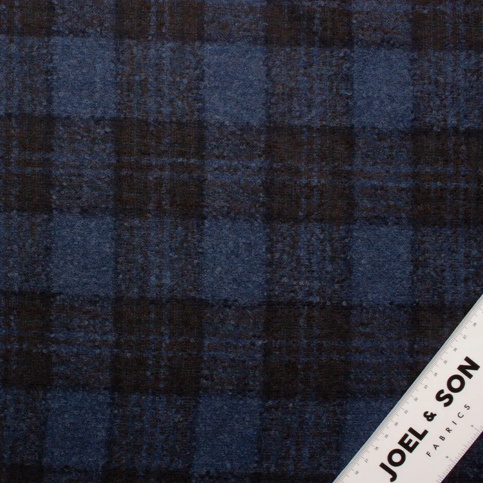 Blue & Brown Checkered Alpaca & Wool Suiting