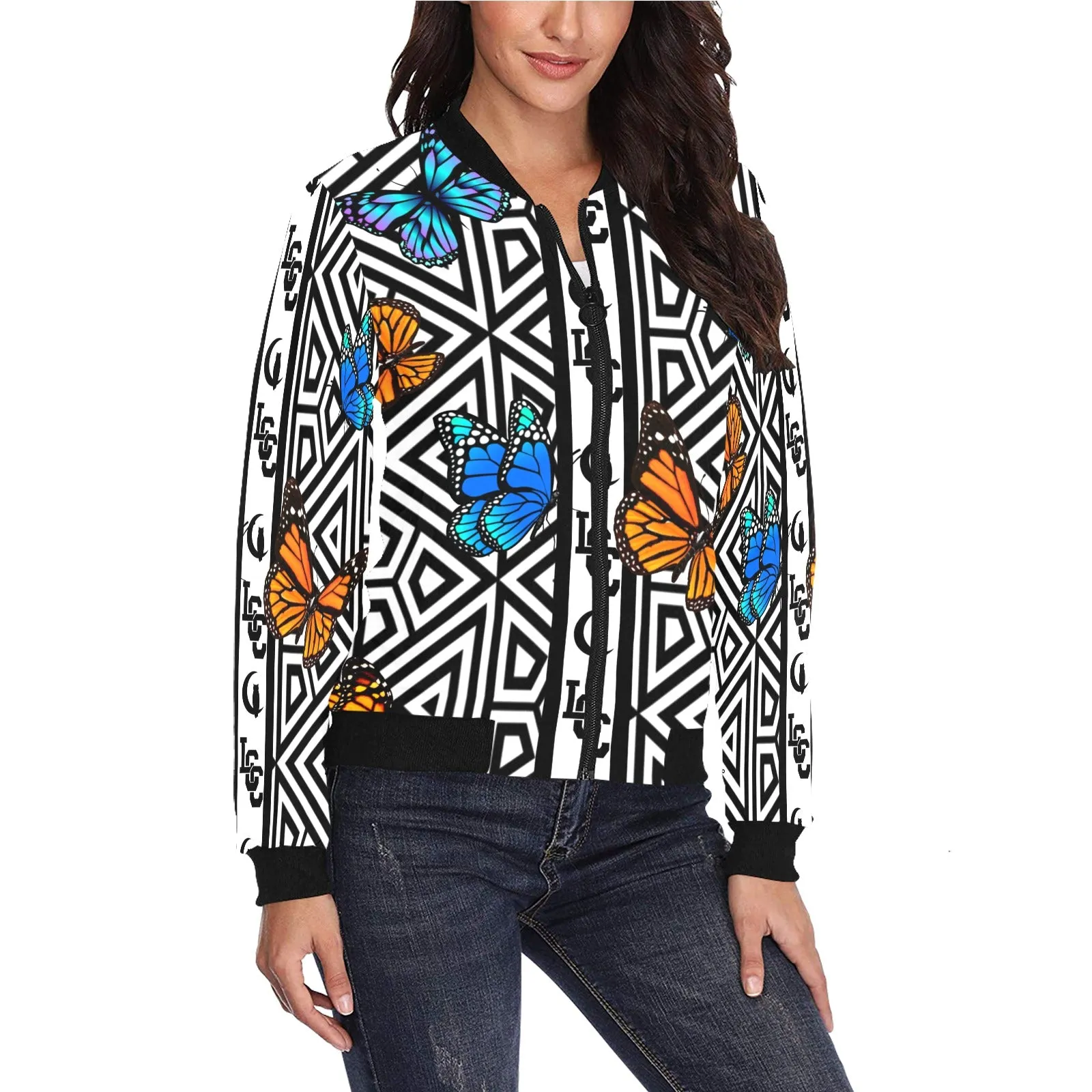 BUTTERFLY LCC Bomber Jacket for Women