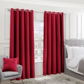 Cali Red Thermal Blackout Eyelet Curtains