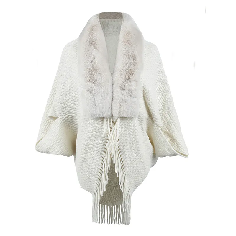 Classy Take Faux Fur Knitted Cape Cardigan