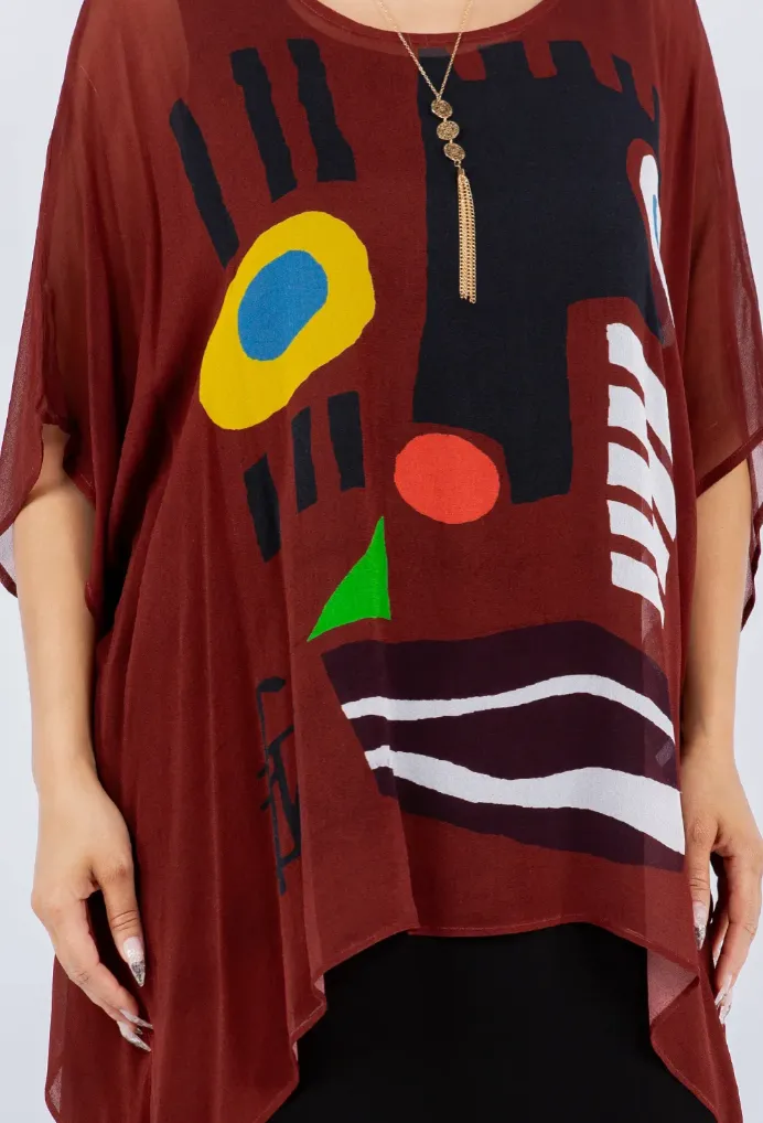 Cocoa Modern Oversize Pacifica Tunic Top  Lagenlook Boho Hippie Chic SML-6X 