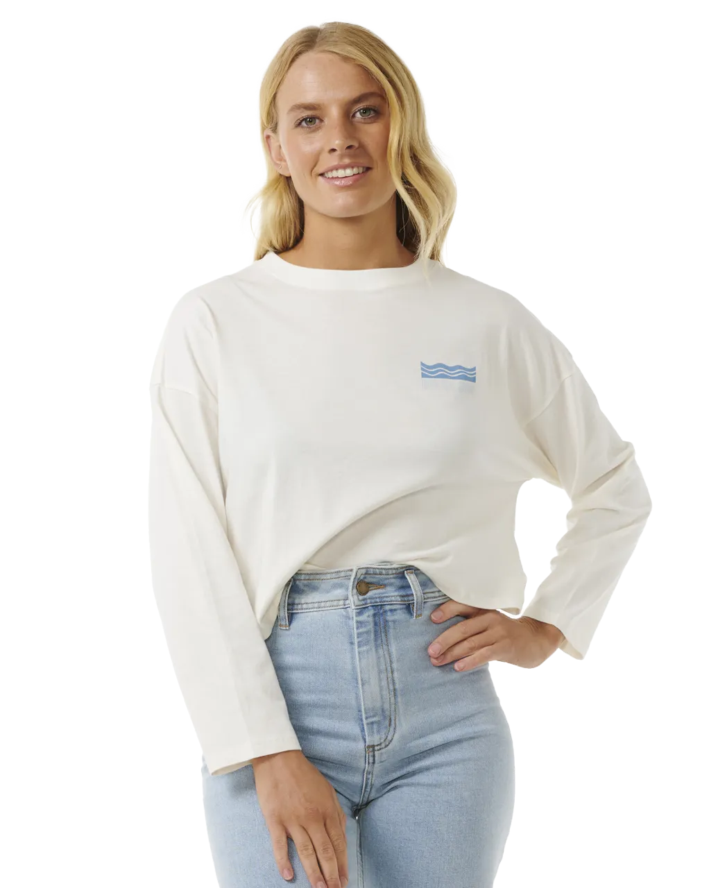 Cut Laps Long Sleeve T-Shirt in Bone