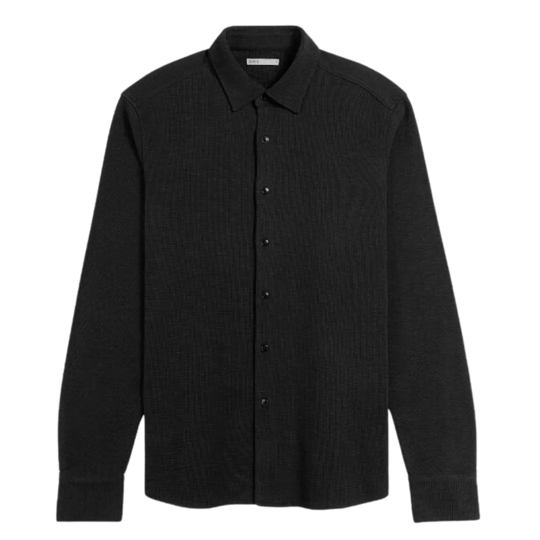 Darcy Slub Waffle Shirt - Black