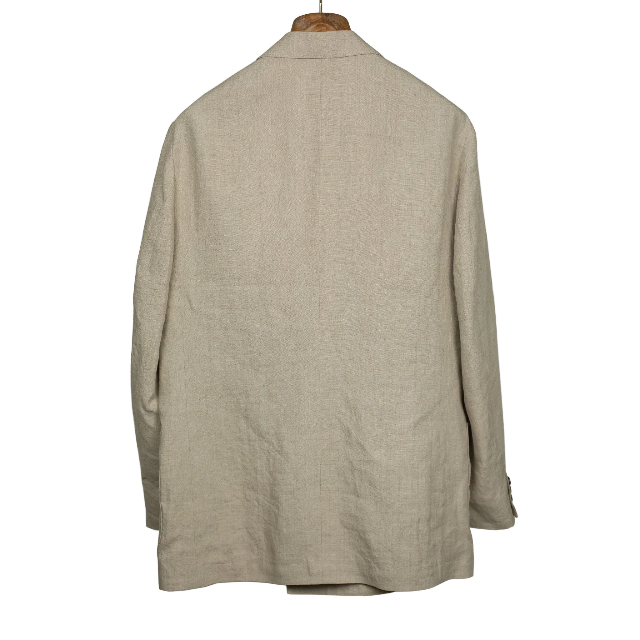 Double-breasted jacket in natural linen and silk (separates)