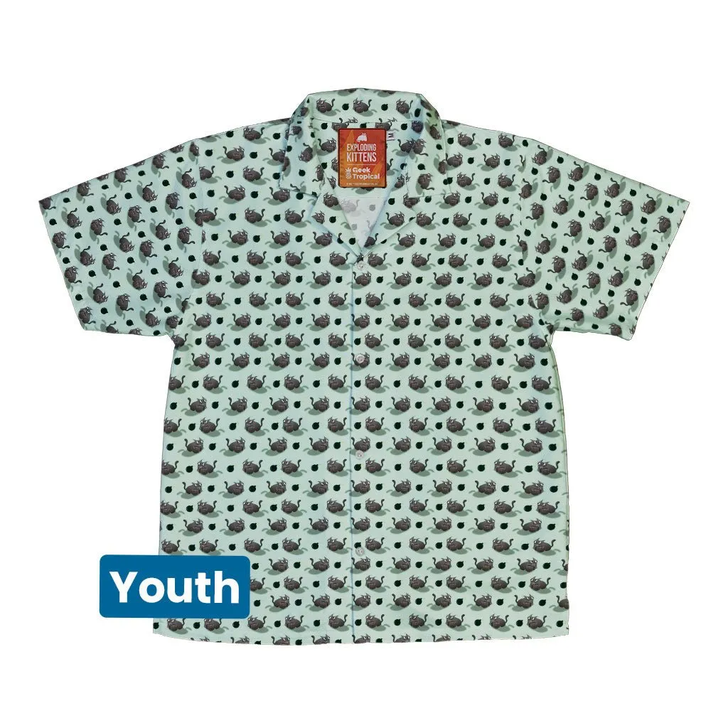 Exploding Kittens Bomber Cats Youth Hawaiian Shirt