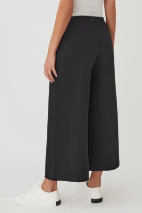 French Terry Wide-Leg Cropped Pant