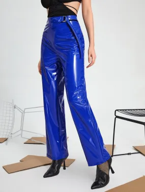 Glamorous Plain Draped High Waist Long Women Pants