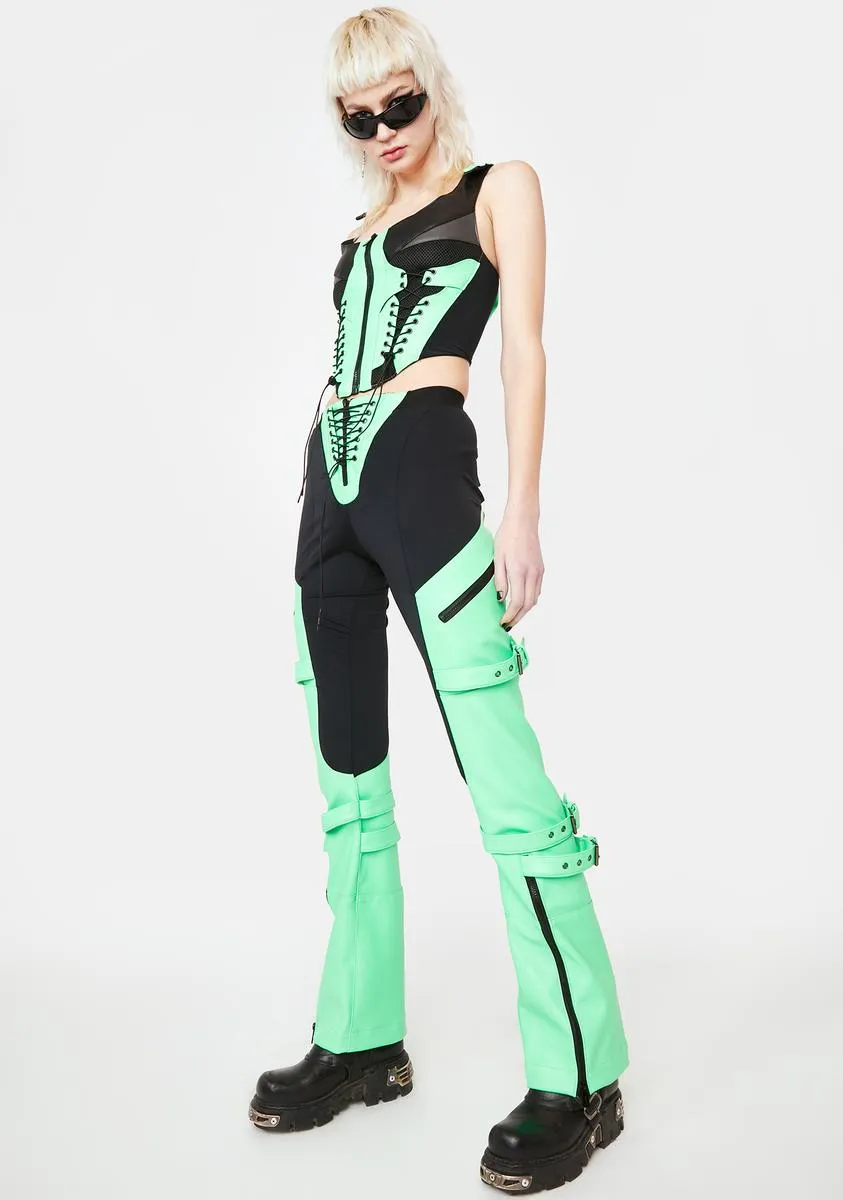 Green Speed Racer Buckle Pants