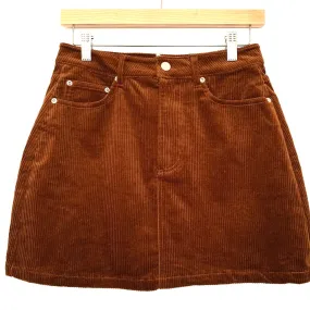 H&M Brown Corduroy Skirt NWT- Size 4