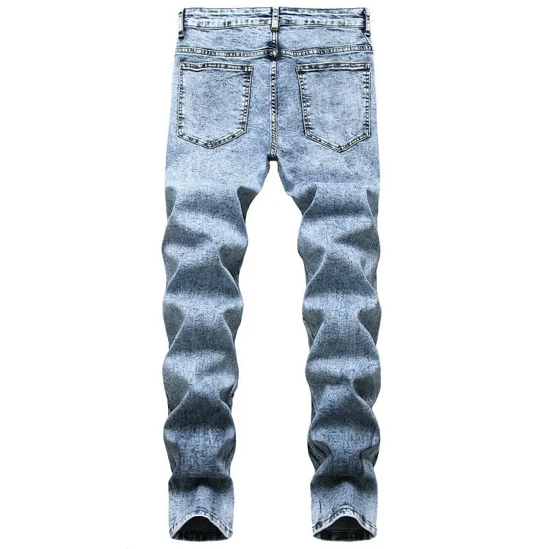 Hand Palms Printed Slim Fit Jeans