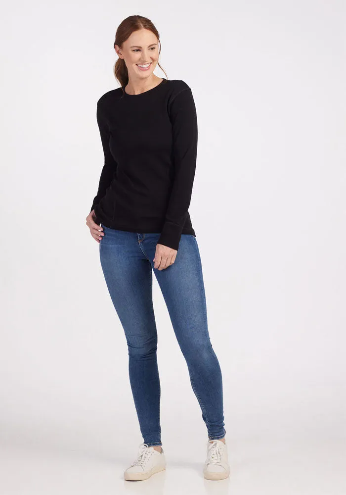 Hannah Long Sleeve Top - Black