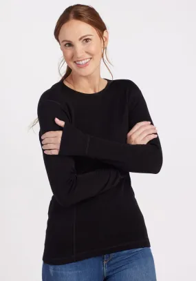 Hannah Long Sleeve Top - Black