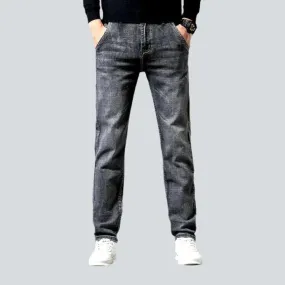 High-waist men's grey jeans