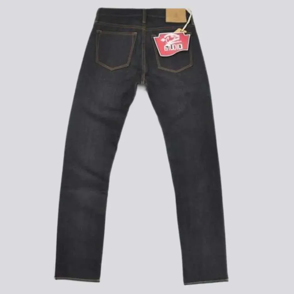 High-waist men's selvedge jeans