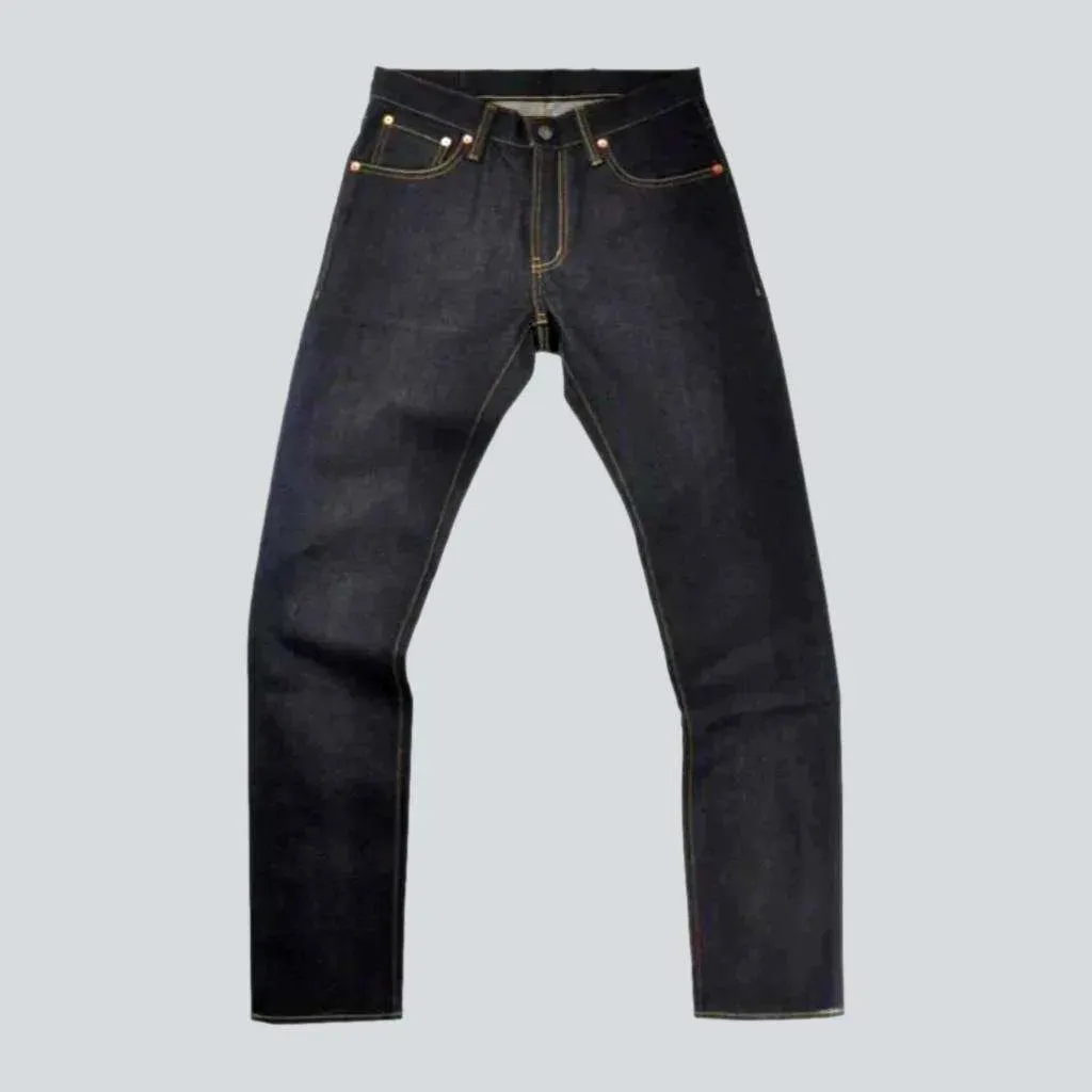 High-waist men's selvedge jeans