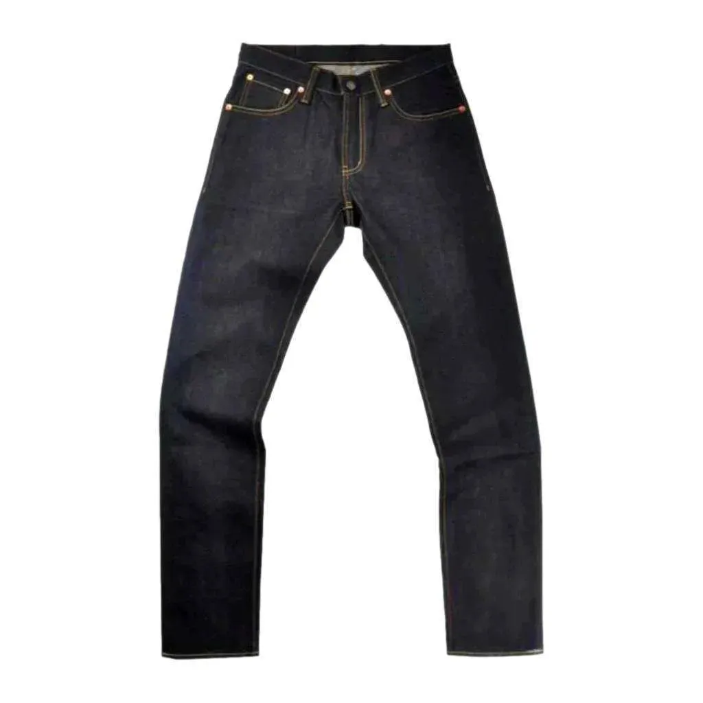 High-waist men's selvedge jeans