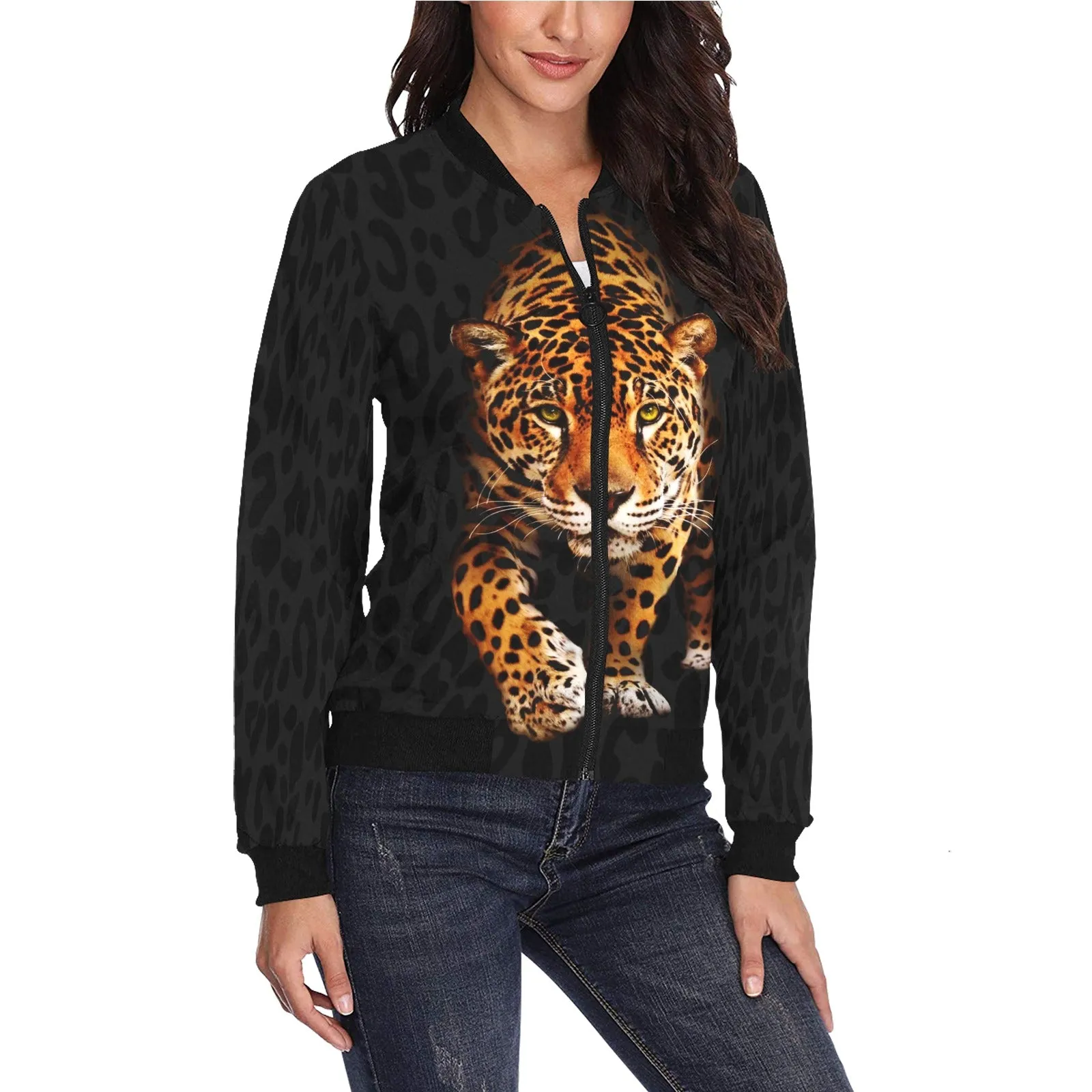 JAGUAR All Over Print Bomber Jacket for Women