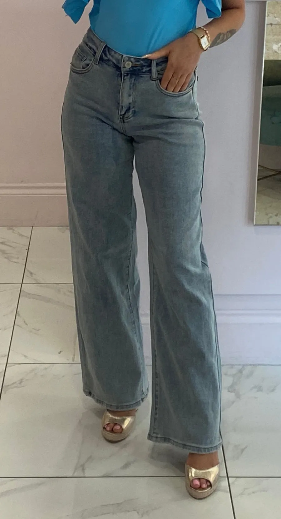 Josie Dad Fit Wide Jeans