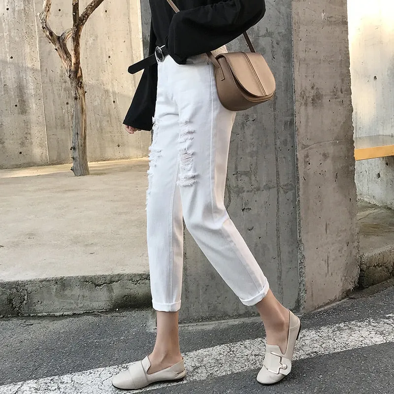 Joskaa Back to College Fleece Jeans Woman High Waist Harem Pants Street Style Velvet Black Blue Beige Fashion Autumn Winter 2024 New Thicken Bottoms