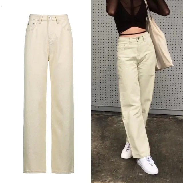 KittenAlarm - Brown Vintage Baggy Jeans Women 90s Streetwear Pockets Wide Leg Cargo Pants Y2K Low Waist Straight Denim Trousers