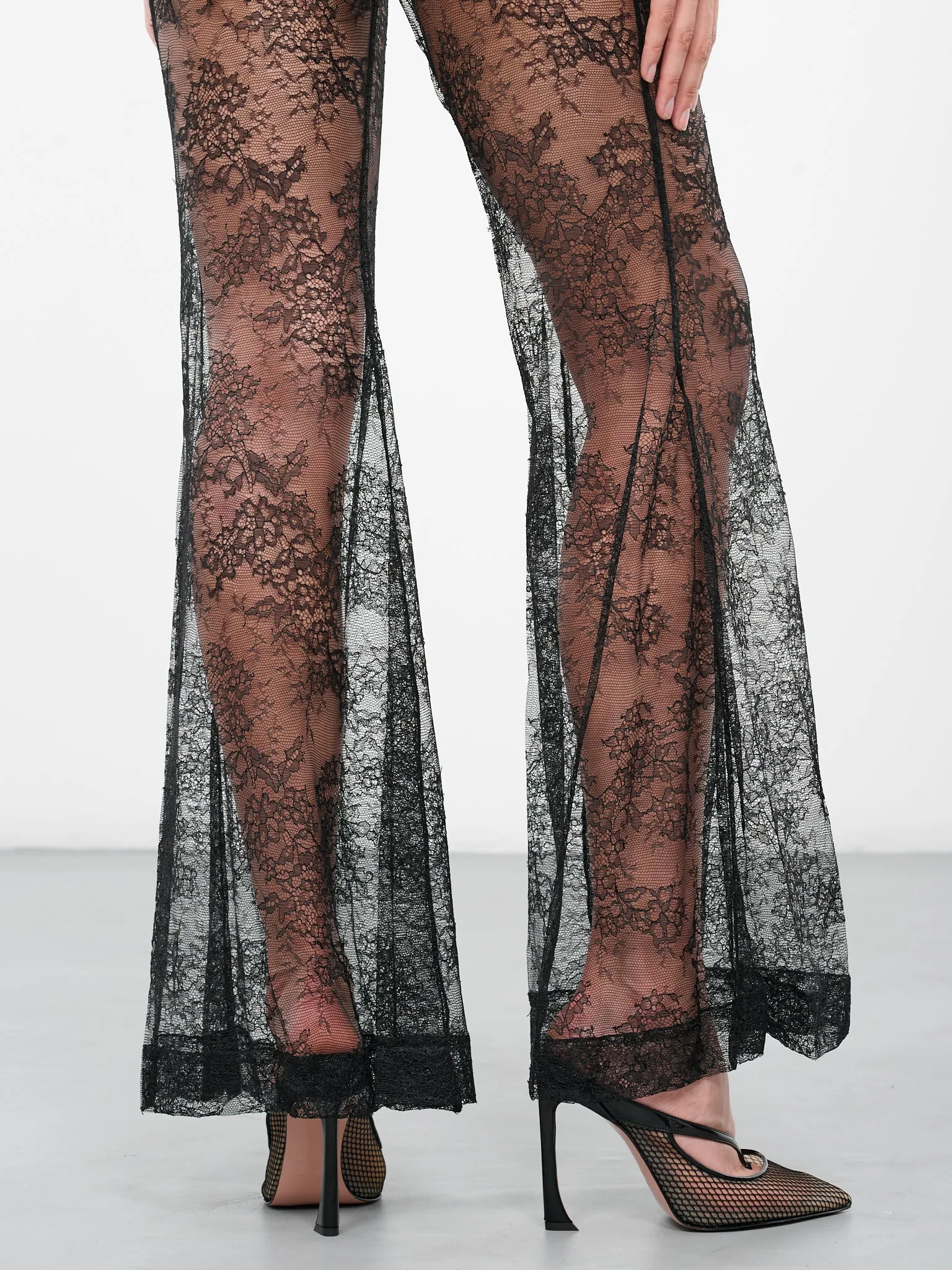 Lace Big Flare Pants (ACPA003PA0474-U900-BLACK)