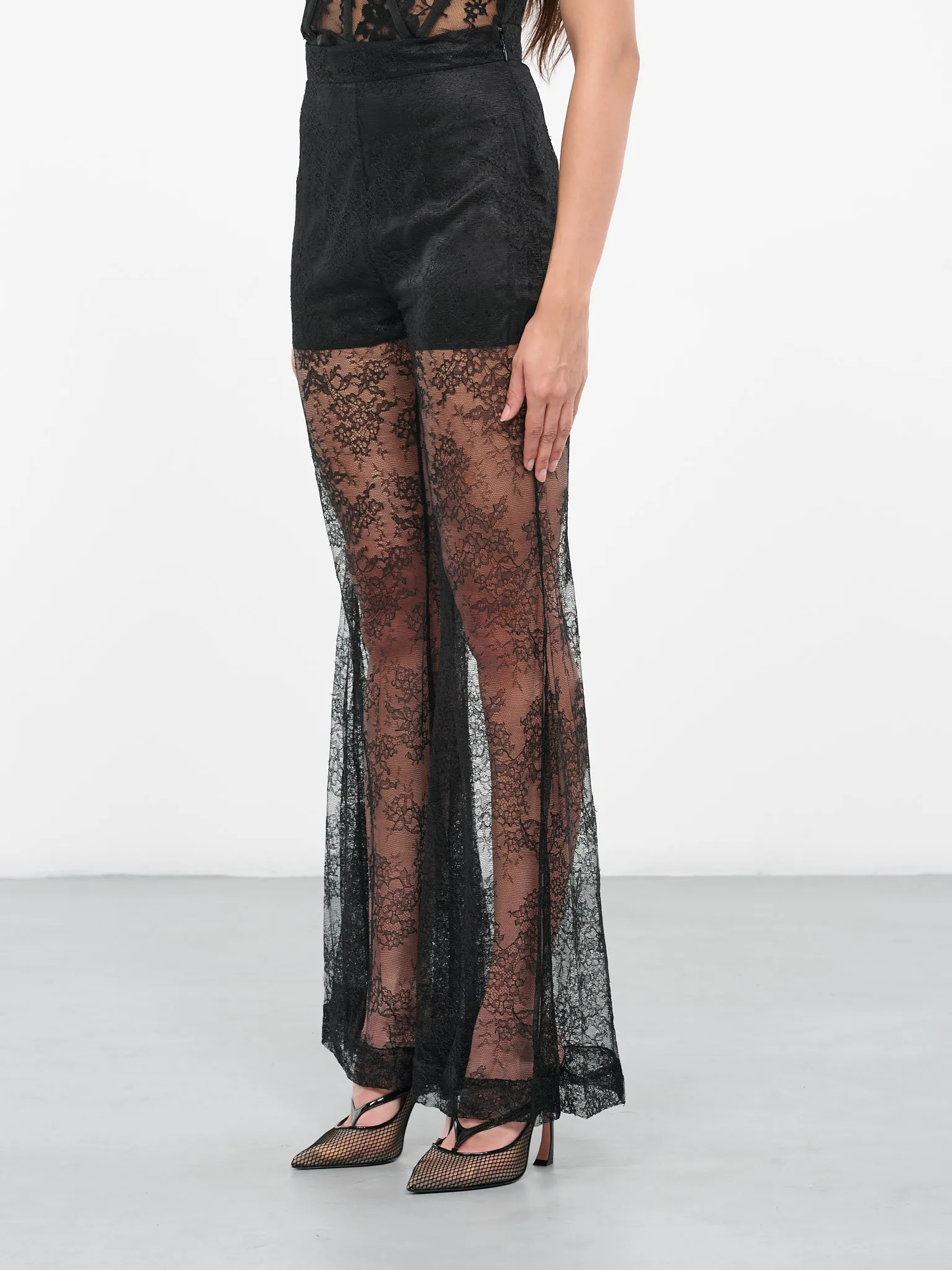 Lace Big Flare Pants (ACPA003PA0474-U900-BLACK)