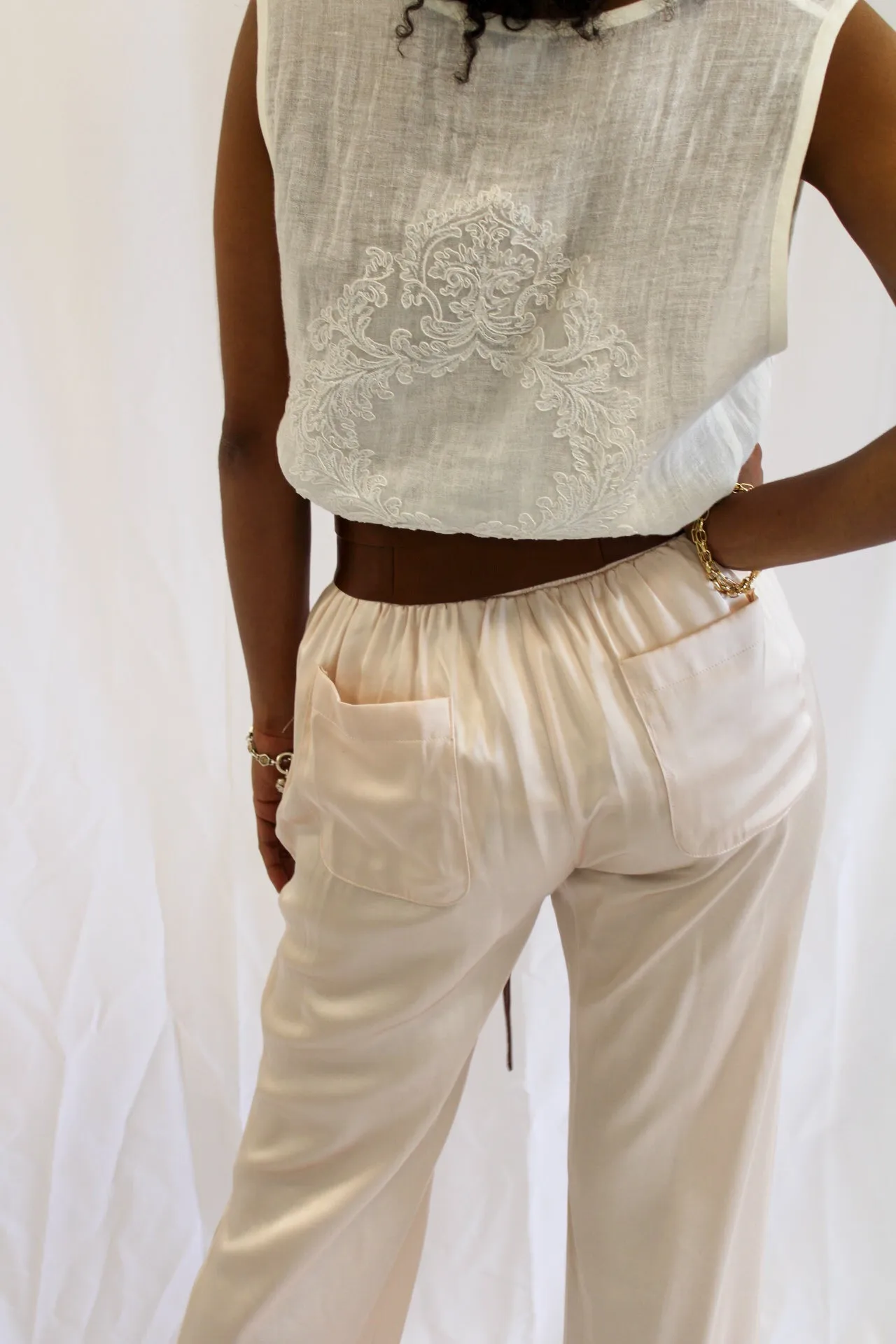 Lace embroidery linen Top by Maurizio