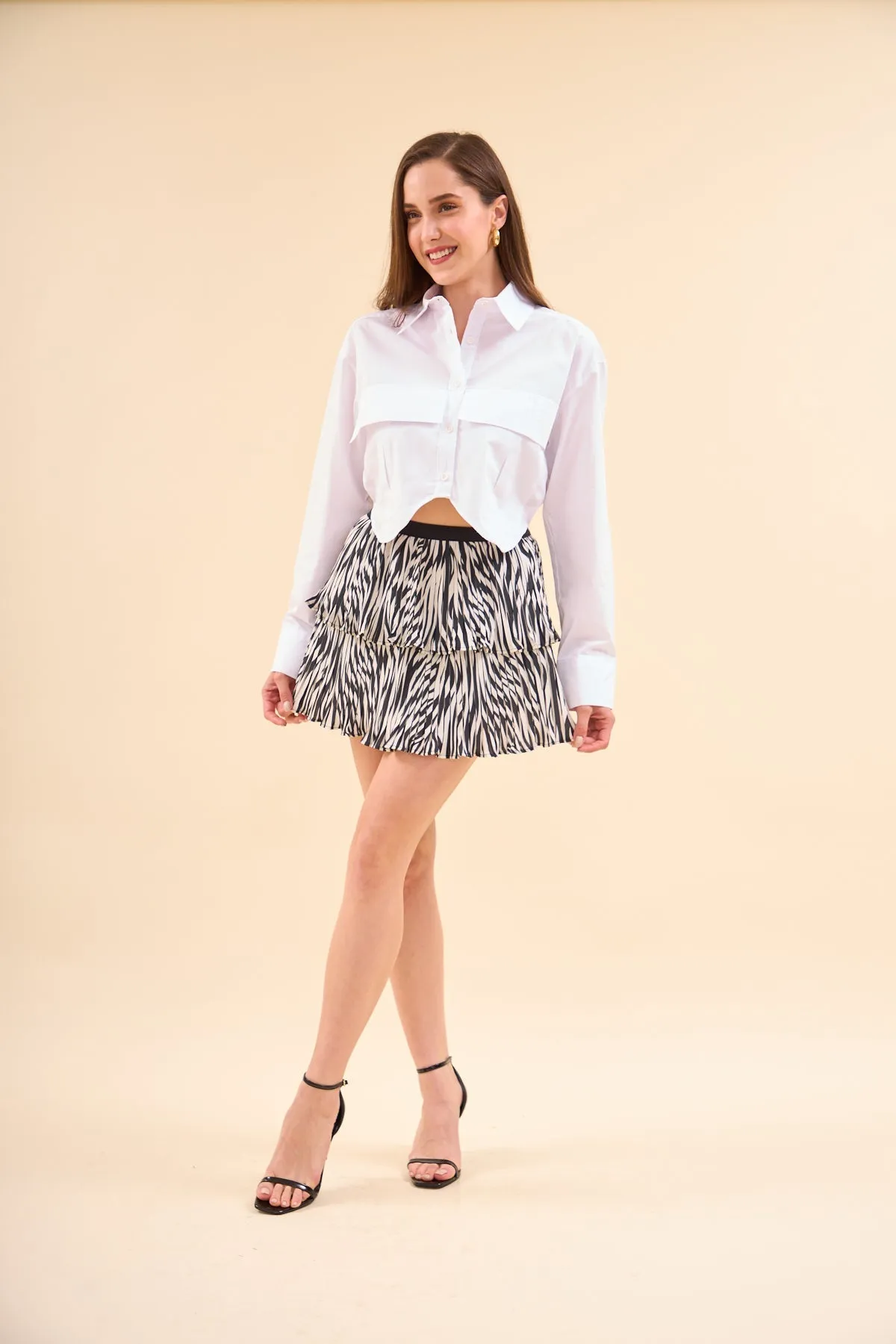 Layered Skirt Zebra Pattern