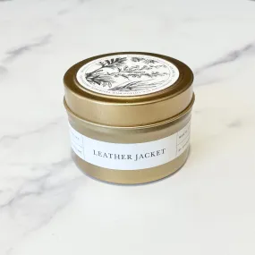 Leather Jacket Gold Travel Candle