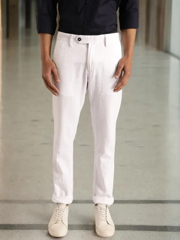 Men Brooklyn Fit Linen Blend Trouser