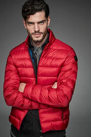 Men Short bomber style down jacket MURRAY Rojo