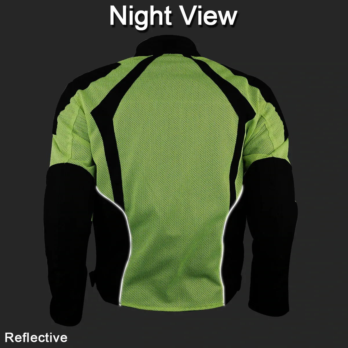 Mens Hi-Vis Mesh Motorcycle Jacket with CE Armor