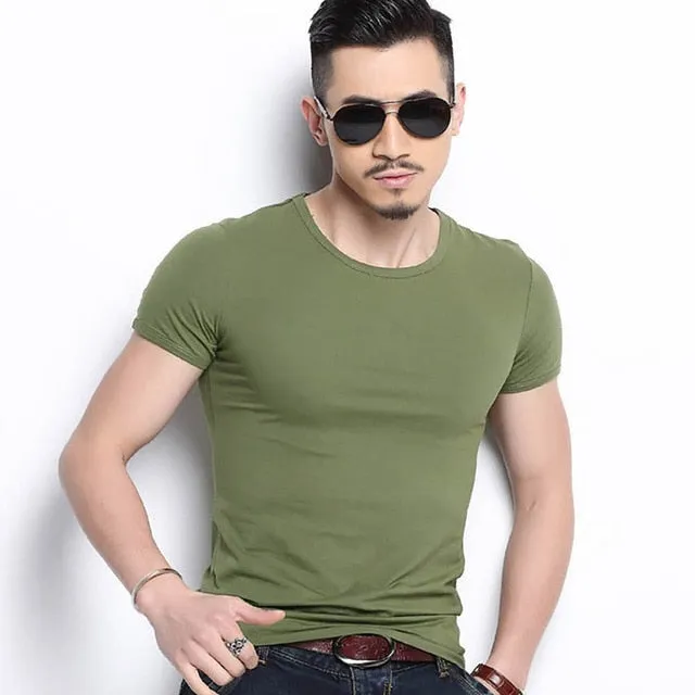 New Tops Men T Shirt Fitness T-shirts Mens V neck Man T-shirt For Male Tshirts M-4XL Plue Size B0667