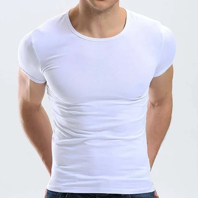 New Tops Men T Shirt Fitness T-shirts Mens V neck Man T-shirt For Male Tshirts M-4XL Plue Size B0667