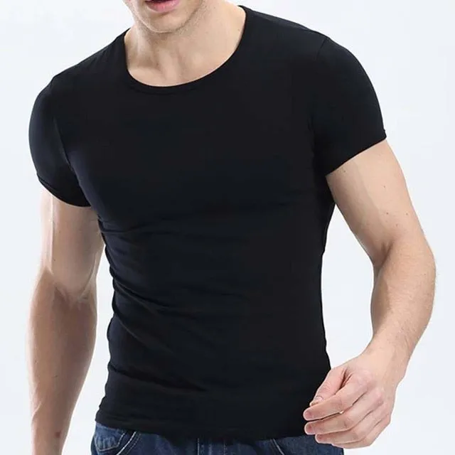 New Tops Men T Shirt Fitness T-shirts Mens V neck Man T-shirt For Male Tshirts M-4XL Plue Size B0667