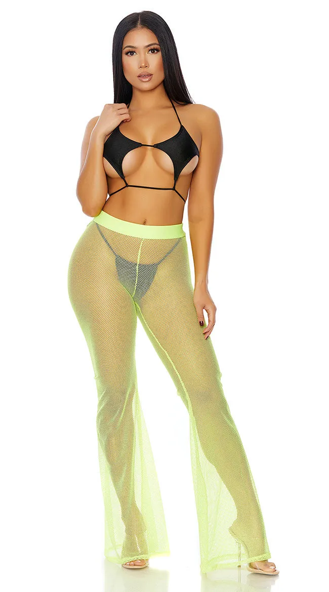 Nostalgic Neon Fishnet Pants